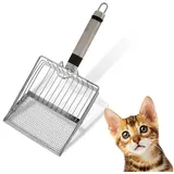 linuma LINUMA® Edelstahl Katzenstreuschaufel mit Kunststoffgriff Katzenklo Schaufel Schaufel Katzenklo Katzenschaufel für Katzenklo Futterschaufel Katzenklo Katzenstreu Sieb Schaufel Scoope Katzentoilette