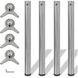 vidaXL Höhenverstellbares Tischbein 710 mm Ø60 mm Grau/Silber