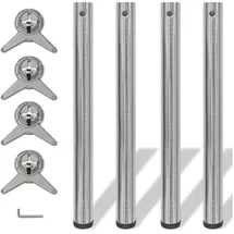 vidaXL Höhenverstellbares Tischbein 710 mm Ø60 mm Grau/Silber