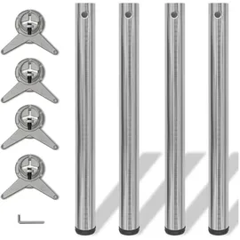 vidaXL Höhenverstellbares Tischbein 710 mm Ø60 mm Grau/Silber
