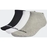 Adidas Thin Linear Low-Cut Socken, 3 Paar Medium Grey Heather / White / Black 43-45