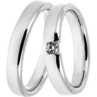 Trauring DOOSTI "Schmuck Geschenk Silber 925 Trauring Ehering Partnerring LIEBE" Gr. 54, silber (silberfarben), Fingerringe, Damen, 54, ohne Zirkonia, Silber 925 (Sterlingsilber), 4mm, Trauring, Made in Germany - wahlweise mit oder ohne Zirkonia