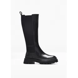 bonprix Stiefel aus Leder, schwarz, 42, Glattleder