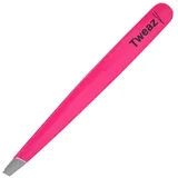 K-Pro TWEAZY Pinzette Augenbrauen zupfen Eyebrow Tweezer Edelstahl (Neon Pink)