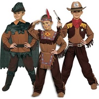 Ciao 10050 3 in 1 West Kostüm, Indianer, Cowboy, Robin Hood, Braun/Grün 6-8 anni Marrone/Verde