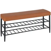 Relaxdays Schuhbank 100 x 50 x 30 cm braun / braun