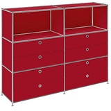 Viasit Sideboard System4, 86329 rubinrot 152,9 x 40,4 x 118,2 cm