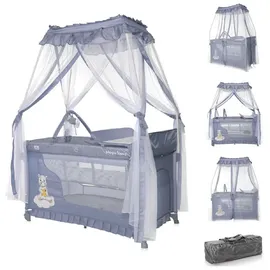 Lorelli Reisebett Magic Sleep 2 Ebenen Baldachin Mobile Wickelauflage faltbar grau