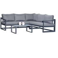 SonnenPartner Lounge-Set Horizon Aluminium anthrazit Ecksofa mit Tisch