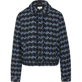 s.Oliver Gemusterte Bouclé-Jacke Blau 42