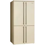 Smeg French-Door Nostalgie, Creme, Messing, Metall, 4,2 Schubladen, 91.3x187.5x68.8 cm, Made in Italy, Abtauautomatik, LED-Innenbeleuchtung, Urlaubsschaltung, Küchen, Küchenelektrogeräte, Kühl- & Gefrierschränke, Side by Side Kühlschränke