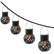 MARELIDA LED Solar Hängeleuchte Feuerball Kugelleuchte mit Flammeneffekt 4St.