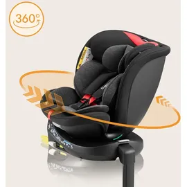 lionelo NAVY i-Size Drehbarer 360o Kindersitz, 40-150 cm, Gruppe 0+1 2 3, vorwärts- und rückwärtsgerichtete Montage, ISOFIX und Stützfuß, Verstellbare Kopfstütze und Rückenlehne, Dri-Seat Einsatz