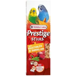 VERSELE-LAGA Prestige Sticks 2 Gemüse- und Löwenzahnflaschen für kleine Papageien 60g