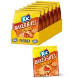 TUC Baked Bites Paprika 6 x 110g I Salzgebäck Großpackung I Cracker mit Paprika-Geschmack I TUC Mini-Cracker