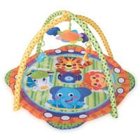 Lorelli Spielbogen Safari Krabbeldecke Spiegel Rassel buntes Spielzeug ab Geburt orange
