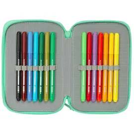 Safta BLUEY Sisters Federmäppchen mit 37 nützlichen Funktionen, Federmäppchen für Kinder von 5 bis 14 Jahren, Bequem und vielseitig, Qualität und Langlebigkeit, 12,5 x 5,5 x 19,5 cm, Aqua, M, Teal, M