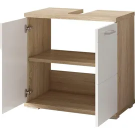 byLIVING Waschbeckenunterschrank Nebraska 60 x 59 x 31,5 cm Braun/Weiß