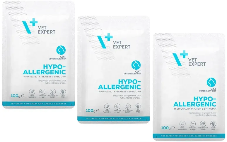 VETEXPERT Hypoallergenic Cat – veterinärmedizinisches Nassfutter für Katzen 3x100g