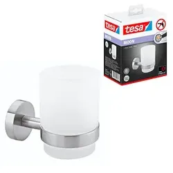 tesa Zahnputzbecherhalter MOON silber, weiß