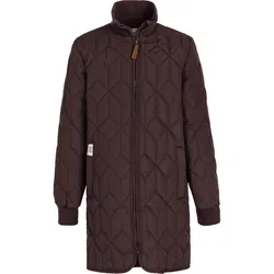 Kurzmantel WEATHER REPORT "Nokka Jr", Kinder, Gr. 164, braun, 100% Polyester, kariert, casual, normal, ohne Ausschnitt, Langarm, Mäntel, mit hochabschließendem Kragen
