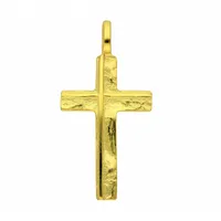 Kreuzkette ADELIA ́S "Halskette - Kreuzkette mit Kreuz Anhänger aus 585 Gold", gold, Halsketten, Damen, Gelbgold 585 Gold, Gelbgold 585, Gold, Kreuzkette, Schmuckset mit bis 45 cm stufenlos verstellbarer 925 Silber Halskette