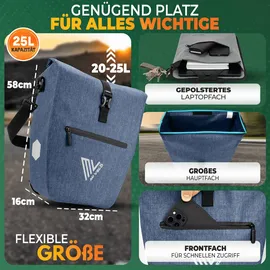 MIVELO 2in1 Fahrradtasche Gepäckträgertasche grau