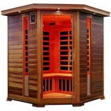 DEKO VERTRIEB BAYERN Infrarotkabine Luxus LED Infrarotsauna Infrarotkabine 150x150x190 cm Wärmekabine Saun