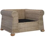 vidaXL Sessel mit Kissen Natur Rattan