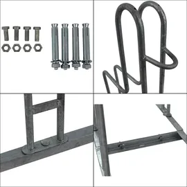 Trutzholm Fahrradständer für 4 Fahrräder höhenversetzt 140 x 75,5 cm Stahl