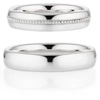 Bruno Banani Trauring Schmuck Geschenk Ehering Hochzeit Damenring Herrenring, Made in Germany silberfarben 53