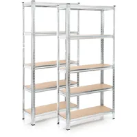 Wiltec Set 2x Schwerlastregal 180x90x30cm, 875 kg Gesamtlast, Steckregal