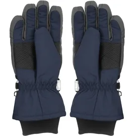 Maximo Thermohandschuhe MAXIMO, Kinder, Gr. 5, grau (navy, anthrazit), Stoff, Kunstfaser, mehrfarbig, Handschuhe, mit reflektierendem Verschluss, Fleecefutter, Strickbündchen