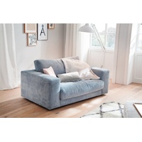 KAWOLA Doppelsessel MADELINE Loveseat Cord hellblau