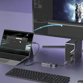 j5create JCH462-N, USB 3.2 Gen 1 (3.1 Gen 1) Type-A + Type-C, USB 3.2 Gen 1 (3.1 Gen 1) Type-A, USB (USB-A, USB-C, 3 Ports), Dockingstation - USB Hub, Grau...