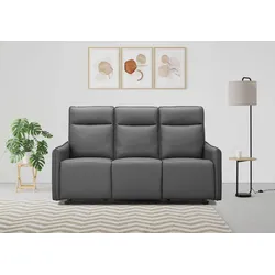 3-Sitzer DOREL HOME "Lugo, Kinosofa mit Reclinerfunktion in Kunstleder und Webstoff", grau, B:180cm H:102cm T:86cm, Sofas, mit manueller Relaxfunktion in 2 Sitzen
