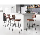 hardin 1fachgut 4er Set Barhocker gepolstert 45 x 50 x 108 cm Braun