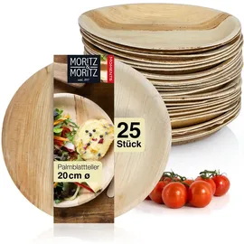 Moritz & Moritz Palmblatt Teller rund Ø 20 cm 25er Set beige