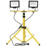 Böttcher-AG Baustrahler LED, mit 2m Kabel, 9.000 Lumen, 2x 50 W, mit Stativ, IP65 wasserdicht