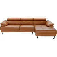Vente-unique EXCELSIORA, Ecksofa, Wohnzimmer, Braun, 5 Sitz(e), Braun, 600 kg - Braun