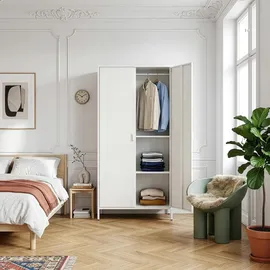 [en.casa] Kleiderschrank Esteli 80 x 170 x 45 cm Weiß