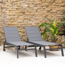 Happy Garden Sonnenliege 200 x 61 x 95 cm Grau