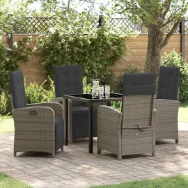 vidaXL Garten Essgruppe 5-tlg. Grau
