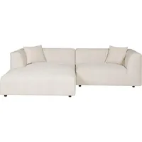 Vente-unique NAEMIA, Ecksofa, Wohnzimmer, Beige, 5 Sitz(e), Beige, 600 kg - Beige
