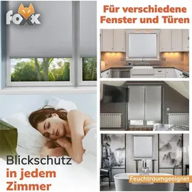Foxx Seitenzugrollo Blackout 55 x 220 cm grau