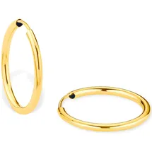 Amor Paar Creolen AMOR "2013894", gelb (gelbgold, 375), Ohrringe, Damen, 17mm, Gelbgold 375