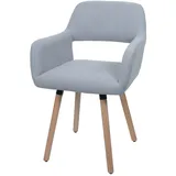 Mendler Esszimmerstuhl HWC-A50 II, Stuhl Küchenstuhl Polsterstuhl, Holz Stoff/Textil Cord (400g/m2) FSC® ~ hellgrau