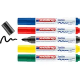 edding 4500 Textilmarker, 2-3mm, 5er Set Standard Farben