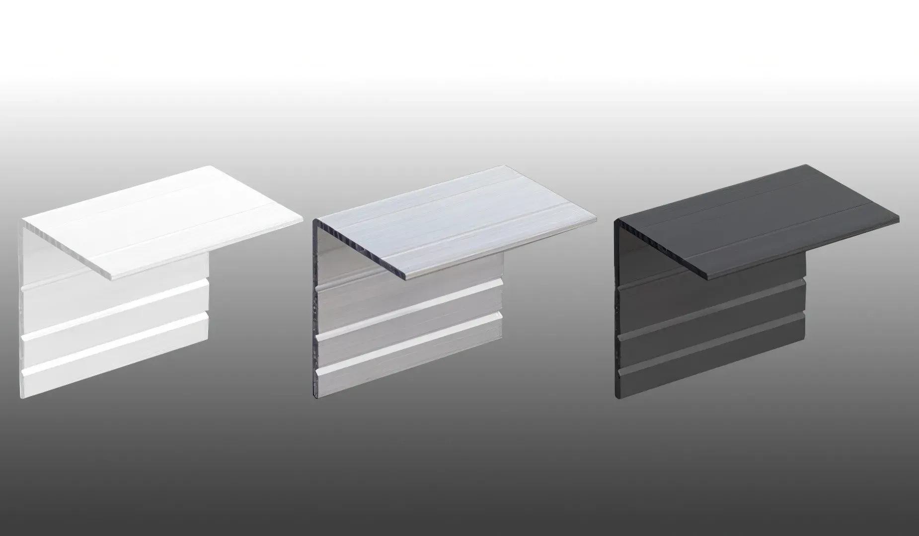 Aluprofil Abschlusswinkel - Eckige 52 x 40 x 2 mm Profilverschlüsse für 60 / 80 mm Aluprofile - Pressblank / Weiß / Anthrazit