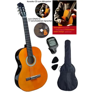 Clifton Konzertgitarre CLIFTON "Clifton - Konzertgitarre 4/4", orange, Saiteninstrumente, Kinder, Rechtshänder, Komplettset, B:39cm L:101cm